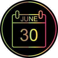 June Line Gradient Due Color Icon Design vector
