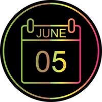 June Line Gradient Due Color Icon Design vector
