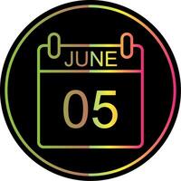 June Line Gradient Due Color Icon Design vector