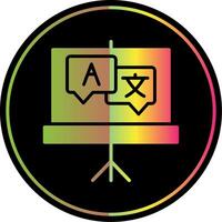 Language Glyph Due Color Icon Design vector