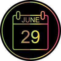 June Line Gradient Due Color Icon Design vector