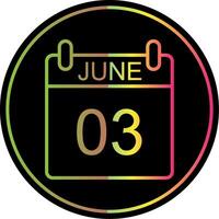 June Line Gradient Due Color Icon Design vector