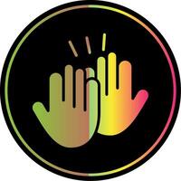 High Five Glyph Due Color Icon Design vector