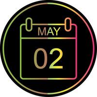 May Line Gradient Due Color Icon Design vector