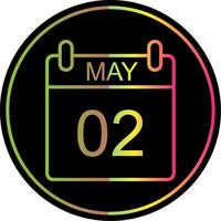 May Line Gradient Due Color Icon Design vector