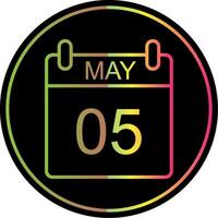 May Line Gradient Due Color Icon Design vector