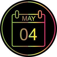 May Line Gradient Due Color Icon Design vector