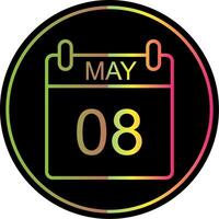 May Line Gradient Due Color Icon Design vector