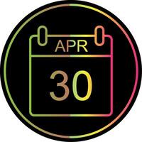 April Line Gradient Due Color Icon Design vector