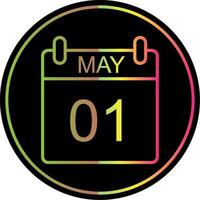 May Line Gradient Due Color Icon Design vector