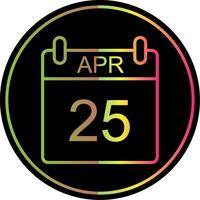 April Line Gradient Due Color Icon Design vector