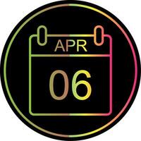 April Line Gradient Due Color Icon Design vector