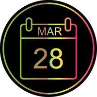 March Line Gradient Due Color Icon Design vector