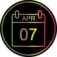 April Line Gradient Due Color Icon Design vector