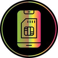 Sim Card Glyph Due Color Icon Design vector