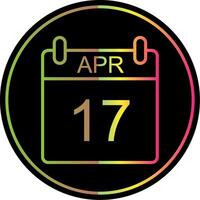 April Line Gradient Due Color Icon Design vector