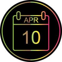 April Line Gradient Due Color Icon Design vector