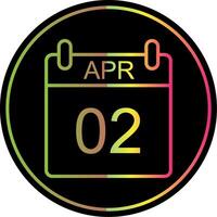 April Line Gradient Due Color Icon Design vector