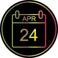 April Line Gradient Due Color Icon Design vector