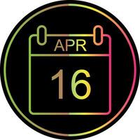 April Line Gradient Due Color Icon Design vector