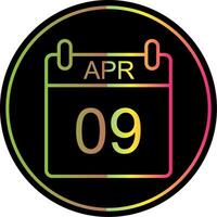 April Line Gradient Due Color Icon Design vector