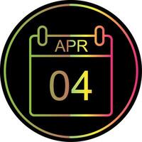 April Line Gradient Due Color Icon Design vector