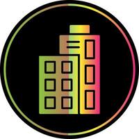 edificio glifo debido color icono diseño vector