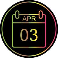 April Line Gradient Due Color Icon Design vector