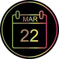 March Line Gradient Due Color Icon Design vector