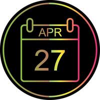 April Line Gradient Due Color Icon Design vector