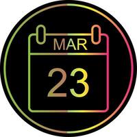 March Line Gradient Due Color Icon Design vector