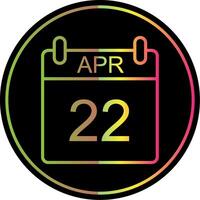 April Line Gradient Due Color Icon Design vector