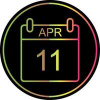 April Line Gradient Due Color Icon Design vector