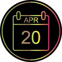 April Line Gradient Due Color Icon Design vector