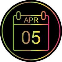 April Line Gradient Due Color Icon Design vector