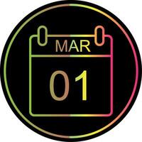 March Line Gradient Due Color Icon Design vector