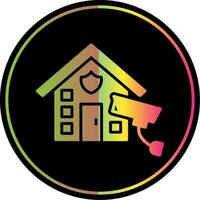 House Glyph Due Color Icon Design vector