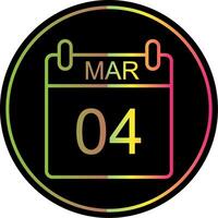 March Line Gradient Due Color Icon Design vector