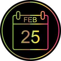 February Line Gradient Due Color Icon Design vector