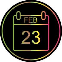 February Line Gradient Due Color Icon Design vector