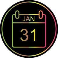 January Line Gradient Due Color Icon Design vector