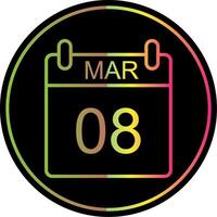 March Line Gradient Due Color Icon Design vector