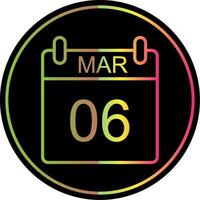 March Line Gradient Due Color Icon Design vector