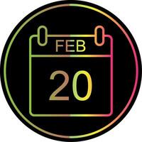 February Line Gradient Due Color Icon Design vector