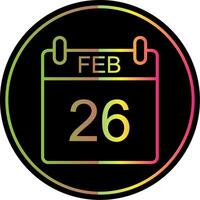 February Line Gradient Due Color Icon Design vector