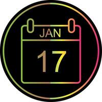 January Line Gradient Due Color Icon Design vector