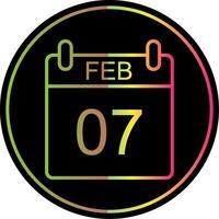 febrero línea degradado debido color icono diseño vector