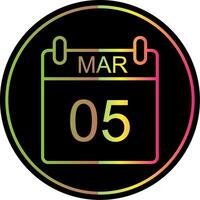 March Line Gradient Due Color Icon Design vector