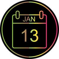 January Line Gradient Due Color Icon Design vector