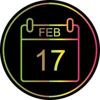 February Line Gradient Due Color Icon Design vector